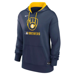 Milwaukee Brewers Nike Women's Authentic Collection Therma-FIT Hoodie - Navy Hoodies