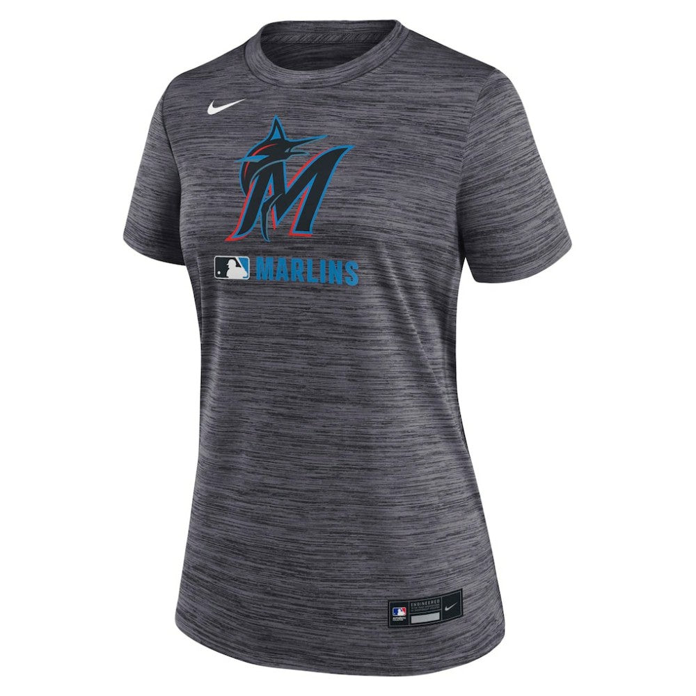 Miami Marlins Nike Women's Authentic Collection Velocity Dri-FIT T-Shirt - Black T-shirts