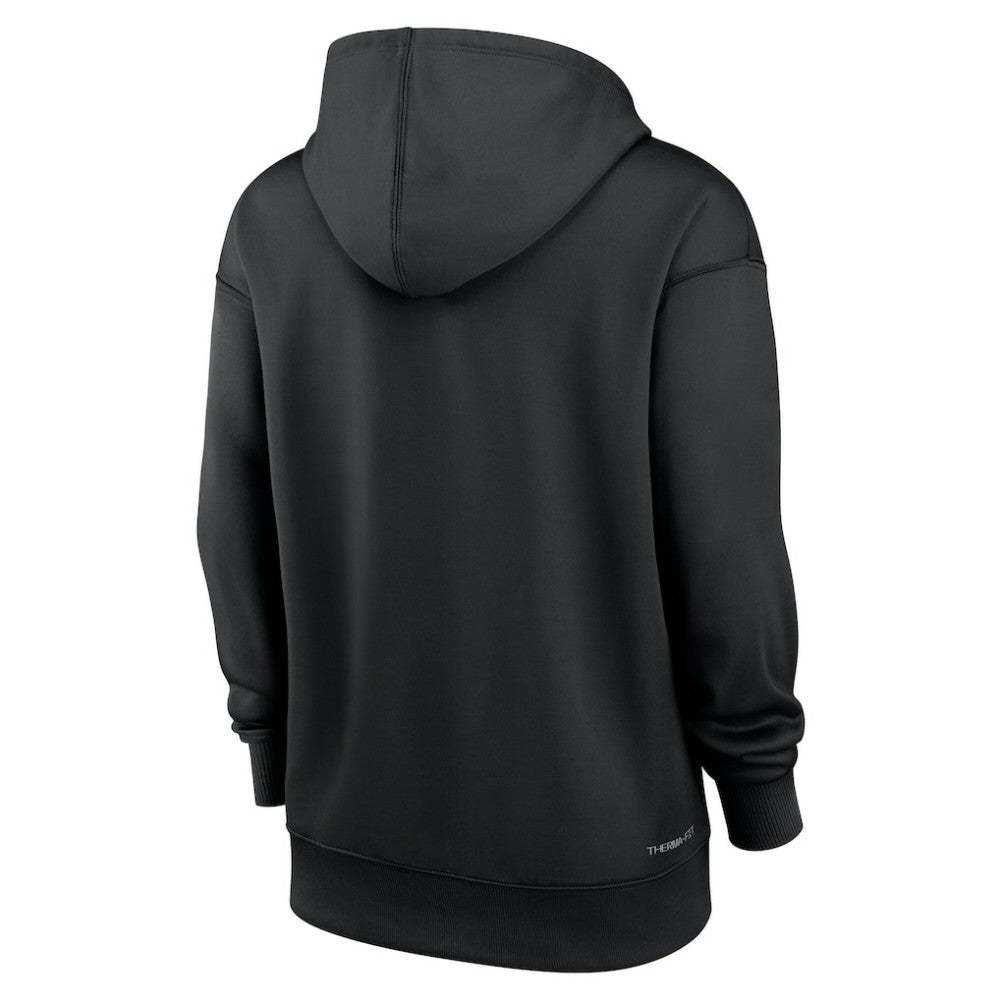 Tampa Bay Rays Nike Women's Authentic Collection Lockup Alternate Logo Therma Hoodie - Black Hoodies