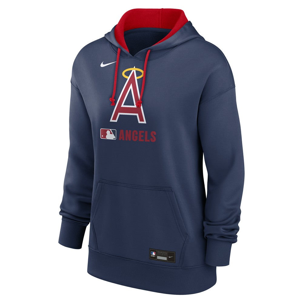 Los Angeles Angels Nike Women's Authentic Collection Lockup Alternate Logo Therma Hoodie - Navy Hoodies