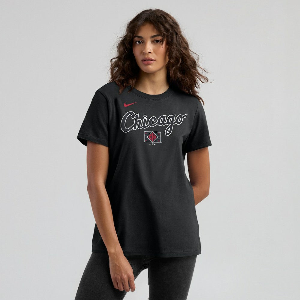 Chicago White Sox Nike Women's 2025 City Connect Wordmark T-Shirt - Black T-shirts