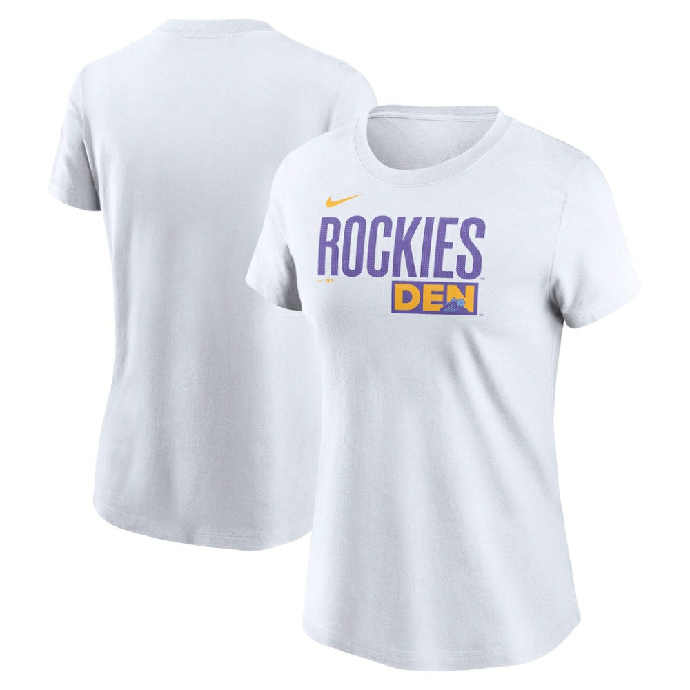 Colorado Rockies Nike Women's 2025 City Connect Wordmark T-Shirt - White T-shirts