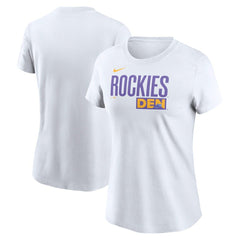 Colorado Rockies Nike Women's 2025 City Connect Wordmark T-Shirt - White T-shirts