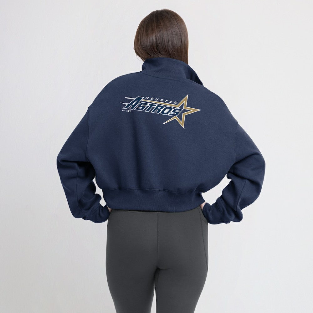 Houston Astros Nike Women's Cooperstown Collection Phoenix Fleece Half-Zip Sweatshirt - Navy Sweatshirts