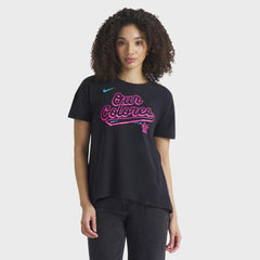 Miami Marlins Nike Women's 2025 City Connect Flowy Fashion Tri-Blend Dri-FIT T-Shirt - Black T-shirts