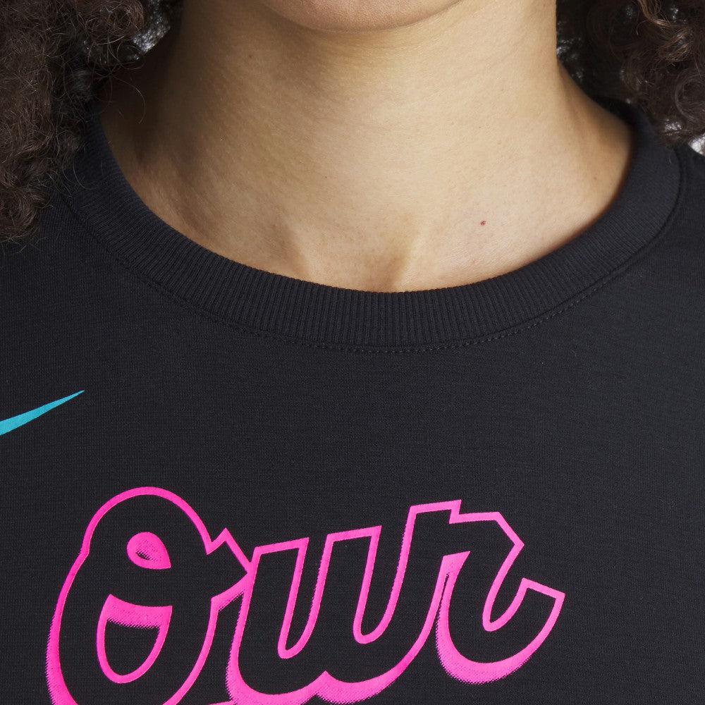 Miami Marlins Nike Women's 2025 City Connect Flowy Fashion Tri-Blend Dri-FIT T-Shirt - Black T-shirts
