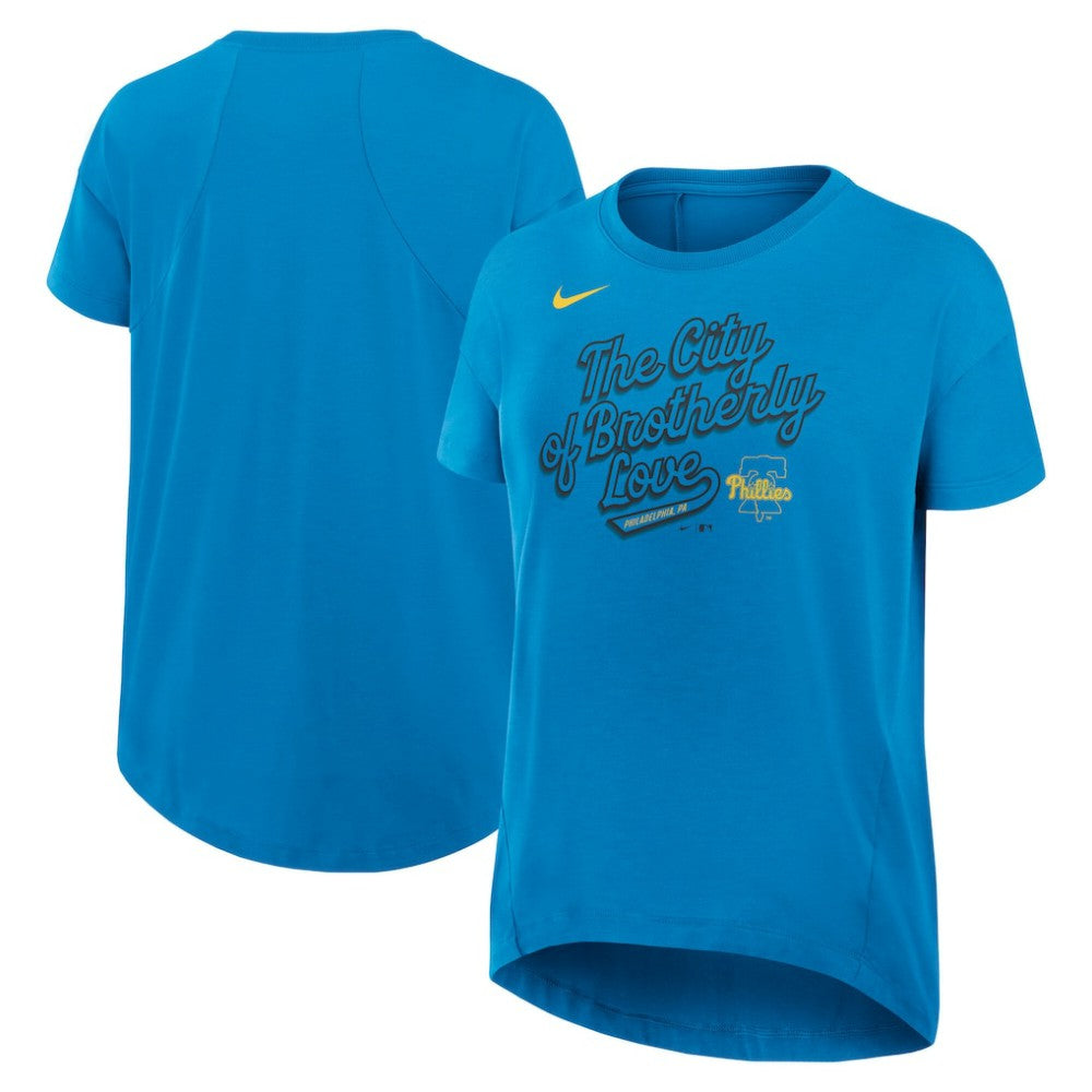 Philadelphia Phillies Nike Women's 2025 City Connect Flowy Fashion Tri-Blend Dri-FIT T-Shirt - Blue T-shirts