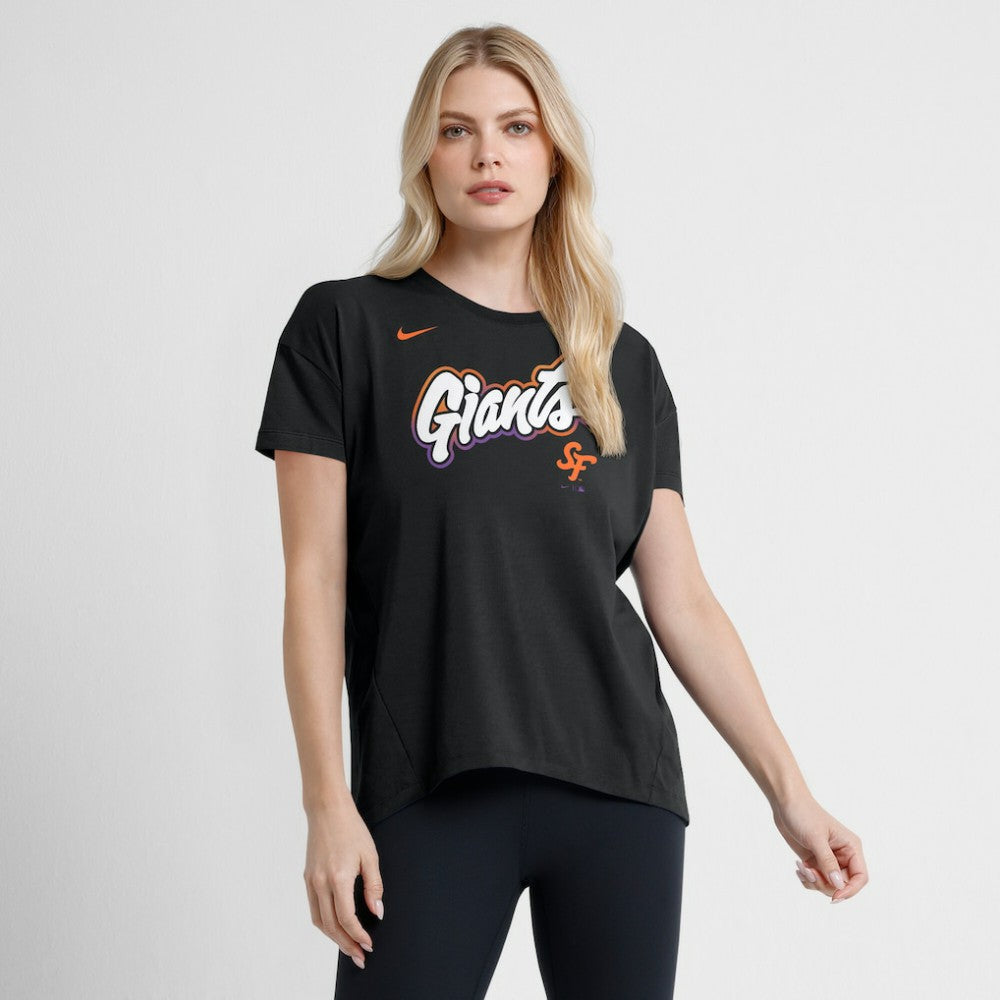San Francisco Giants Nike Women's 2025 City Connect Flowy Fashion Tri-Blend Dri-FIT T-Shirt - Black T-shirts