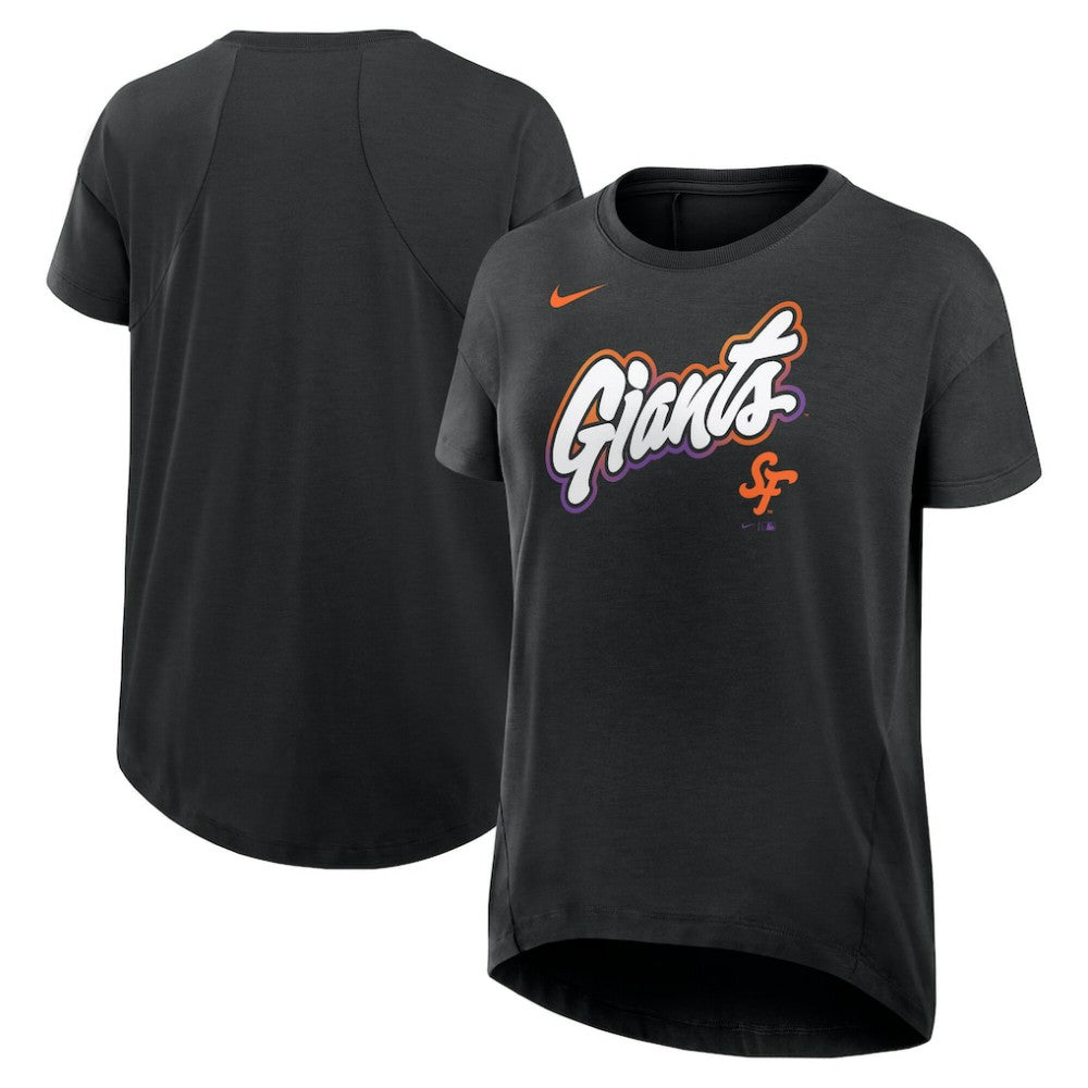 San Francisco Giants Nike Women's 2025 City Connect Flowy Fashion Tri-Blend Dri-FIT T-Shirt - Black T-shirts