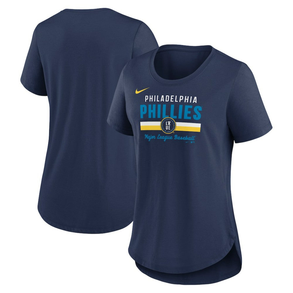 Philadelphia Phillies Nike Women's City Connect Lockup Tri-Blend T-Shirt - Navy T-shirts