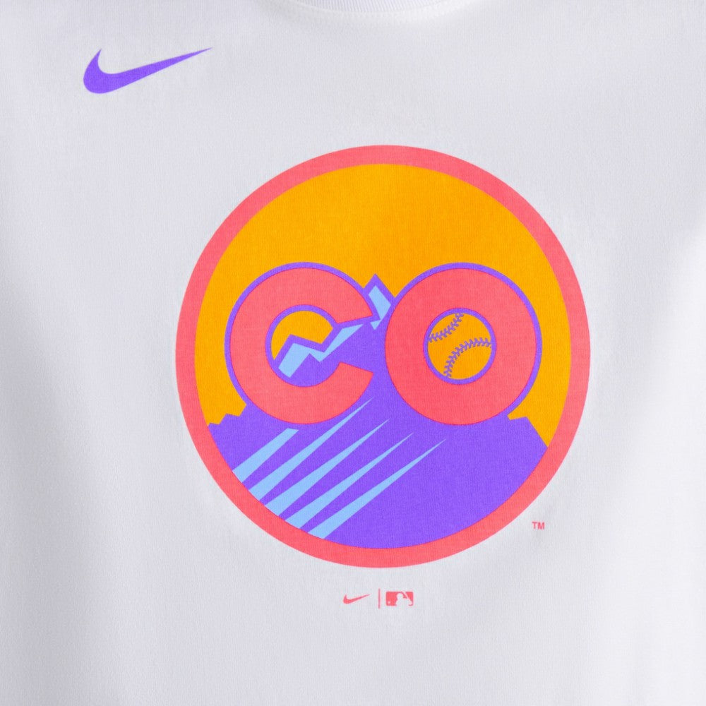 Colorado Rockies Nike Women's 2025 City Connect Logo Boxy T-Shirt - White T-shirts