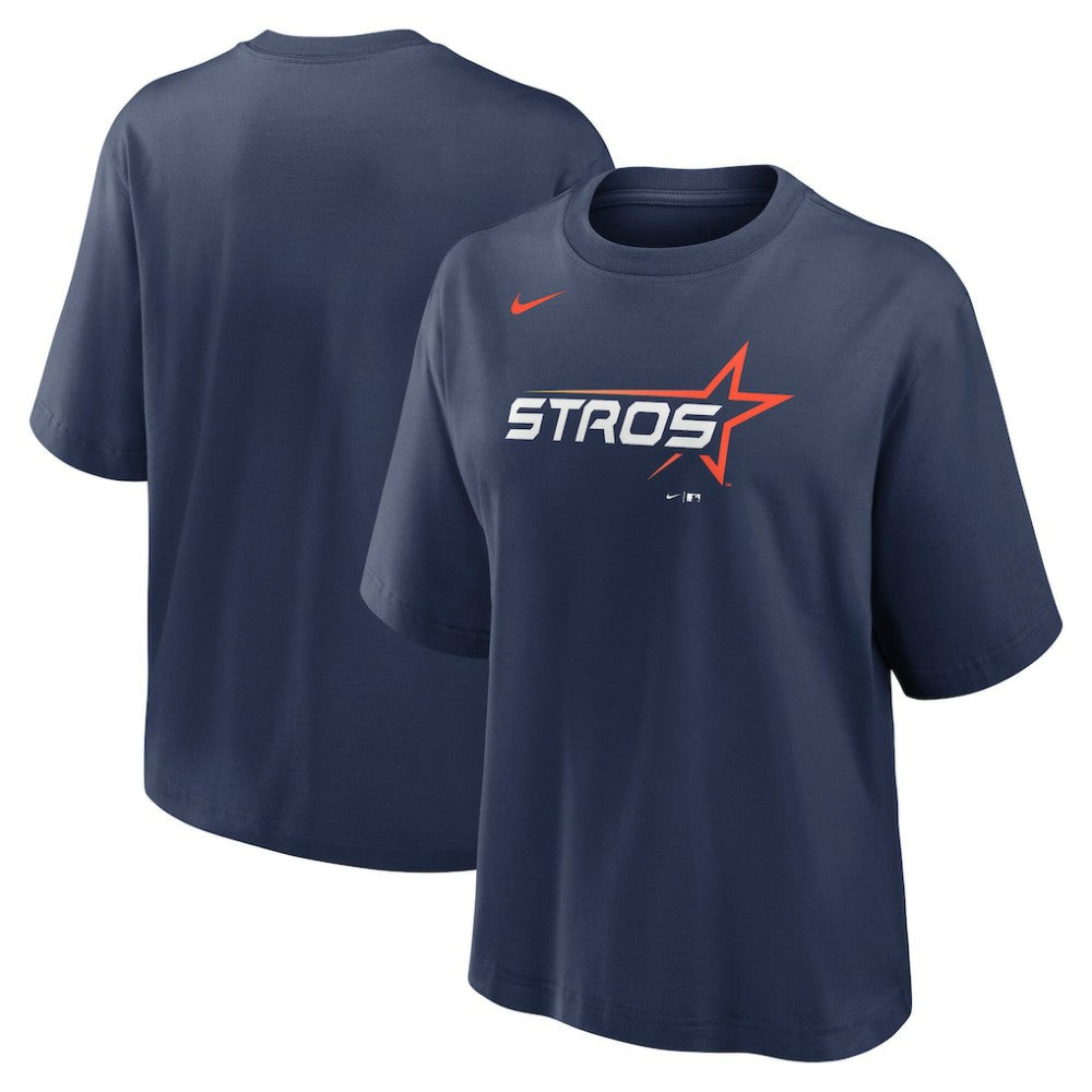 Houston Astros Nike Women's 2025 City Connect Logo Boxy T-Shirt - Navy T-shirts