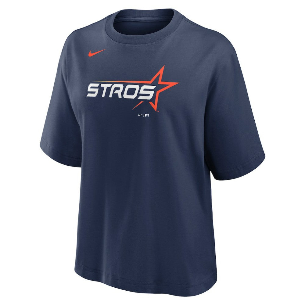 Houston Astros Nike Women's 2025 City Connect Logo Boxy T-Shirt - Navy T-shirts