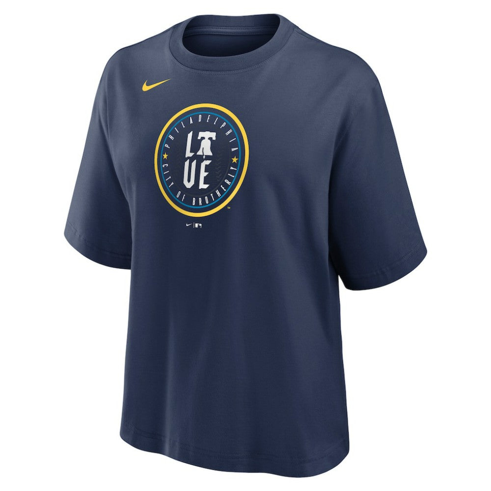 Philadelphia Phillies Nike Women's City Connect Logo Boxy T-Shirt - Navy T-shirts