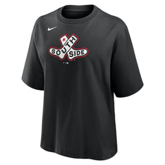 Chicago White Sox Nike Women's 2025 City Connect Logo Boxy T-Shirt - Black T-shirts