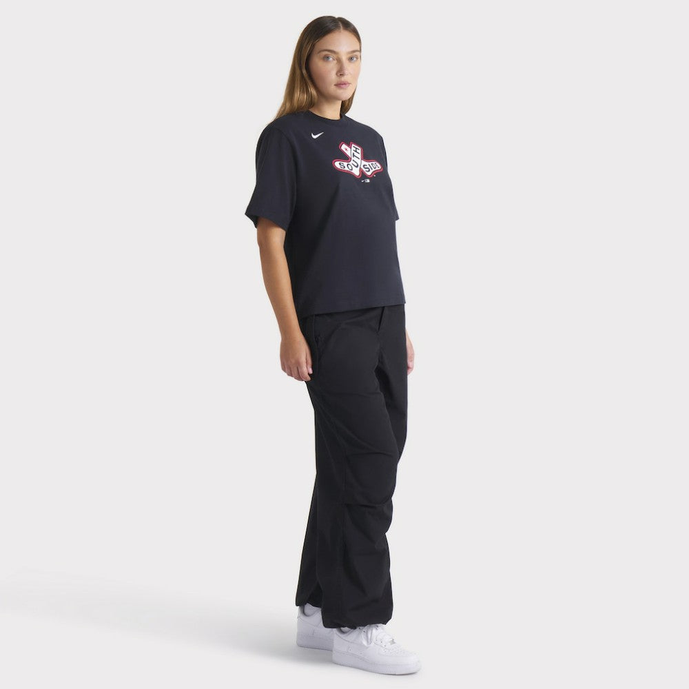 Chicago White Sox Nike Women's 2025 City Connect Logo Boxy T-Shirt - Black T-shirts