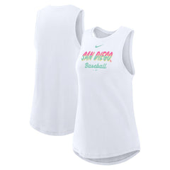 San Diego Padres Nike Women's City Connect Tricode High Neck Dri-FIT Tank Top - White Tanks