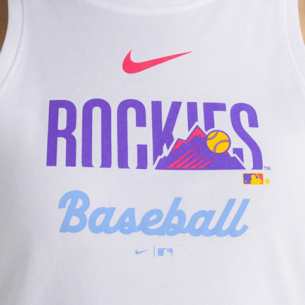 Colorado Rockies Nike Women's City Connect Tricode High Neck Dri-FIT Tank Top - White Tanks