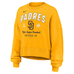 San Diego Padres Nike Women's Oversized High Hip Pullover Sweatshirt - Gold Pullover