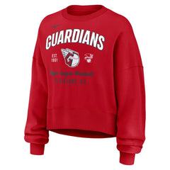 Cleveland Guardians Nike Women's Oversized High Hip Pullover Sweatshirt - Red Pullover