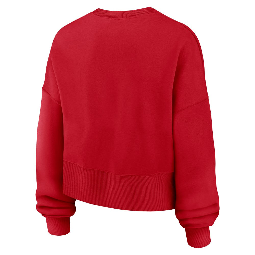 Cleveland Guardians Nike Women's Oversized High Hip Pullover Sweatshirt - Red Pullover