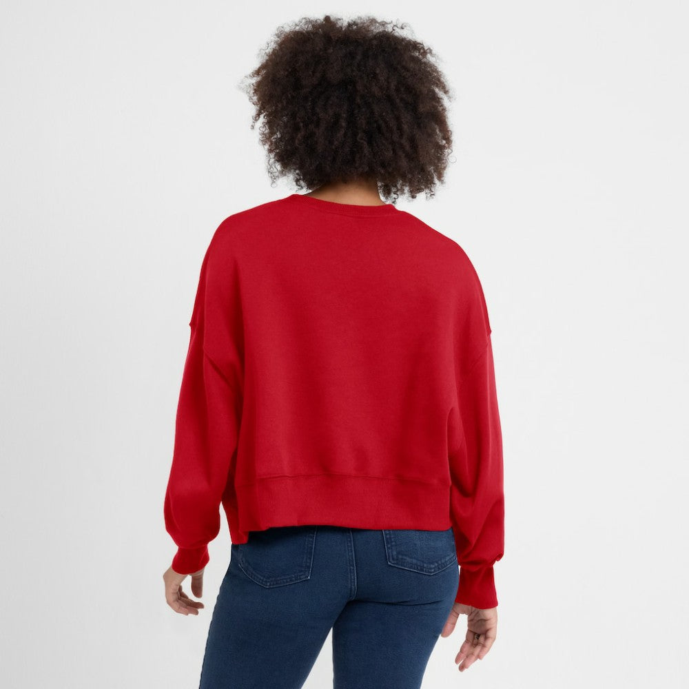 Atlanta Braves Nike Women's Oversized High Hip Pullover Sweatshirt - Red Pullover