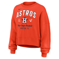 Houston Astros Nike Women's Oversized High Hip Pullover Sweatshirt - Orange Pullover