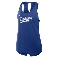 Los Angeles Dodgers Nike Open-Back Crisscross Dri-FIT Tank Top - Royal Tanks