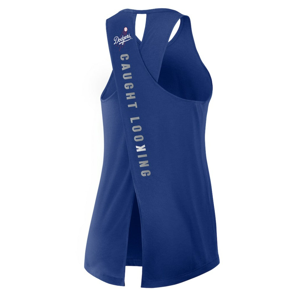 Los Angeles Dodgers Nike Open-Back Crisscross Dri-FIT Tank Top - Royal Tanks