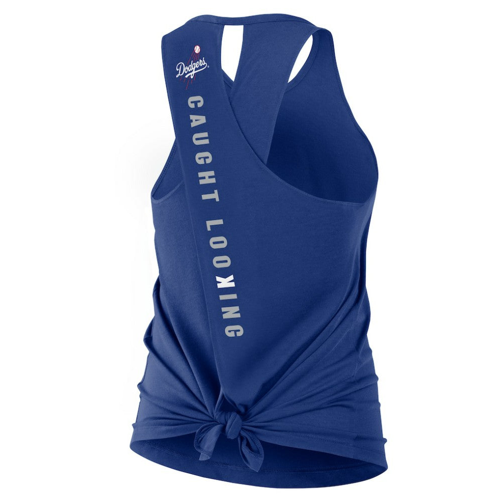 Los Angeles Dodgers Nike Open-Back Crisscross Dri-FIT Tank Top - Royal Tanks