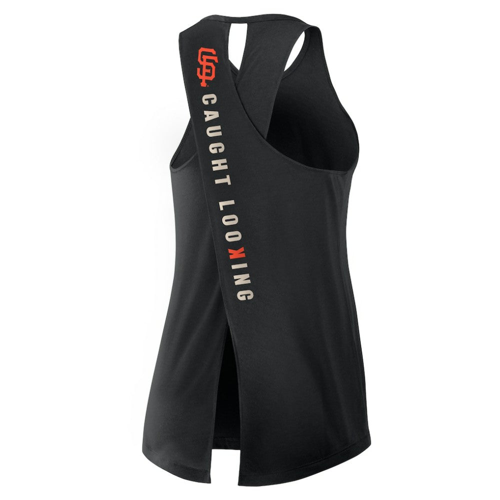 San Francisco Giants Nike Open-Back Crisscross Dri-FIT Tank Top - Black Tanks