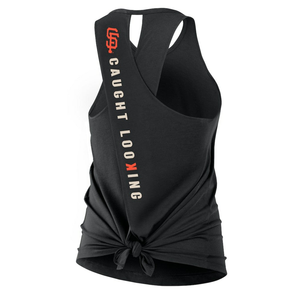 San Francisco Giants Nike Open-Back Crisscross Dri-FIT Tank Top - Black Tanks