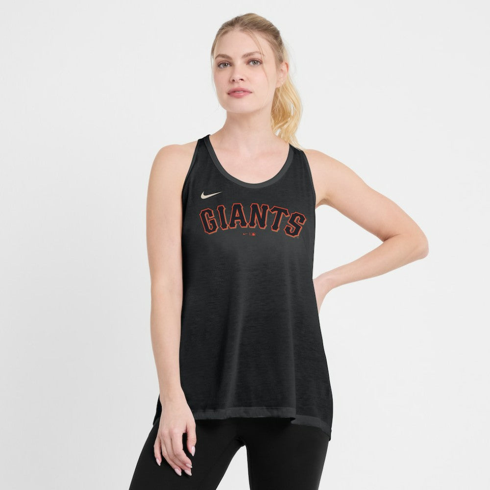 San Francisco Giants Nike Open-Back Crisscross Dri-FIT Tank Top - Black Tanks