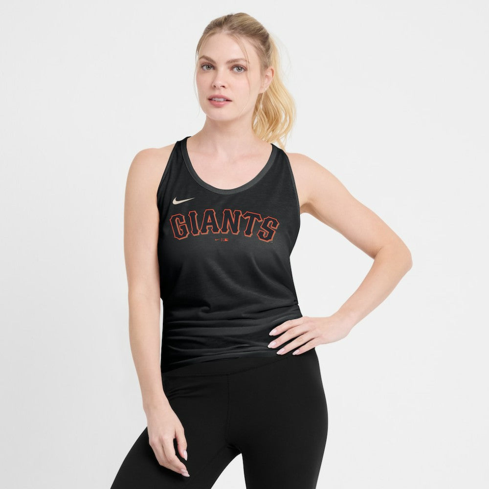 San Francisco Giants Nike Open-Back Crisscross Dri-FIT Tank Top - Black Tanks