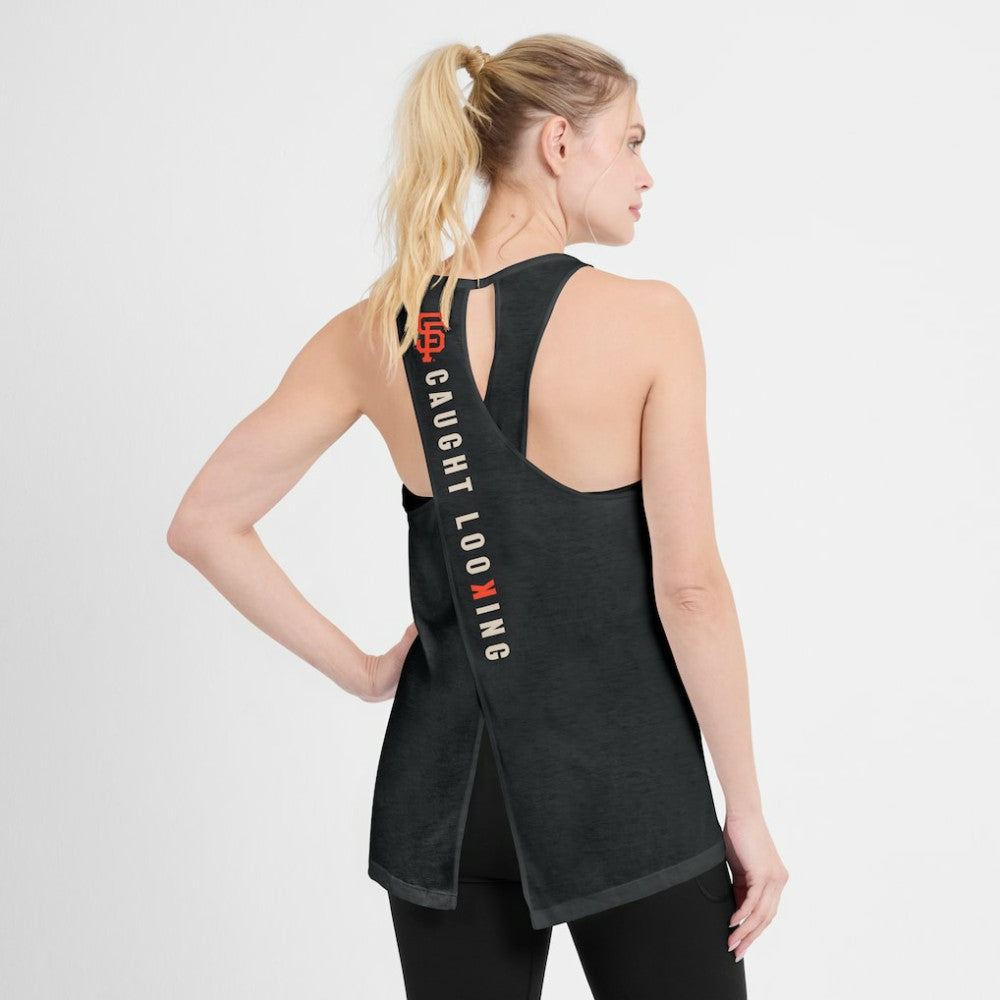 San Francisco Giants Nike Open-Back Crisscross Dri-FIT Tank Top - Black Tanks