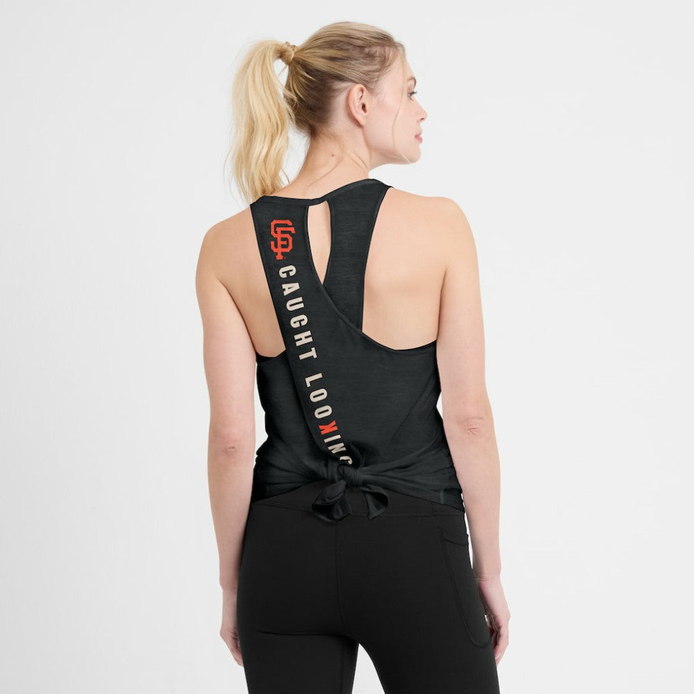 San Francisco Giants Nike Open-Back Crisscross Dri-FIT Tank Top - Black Tanks