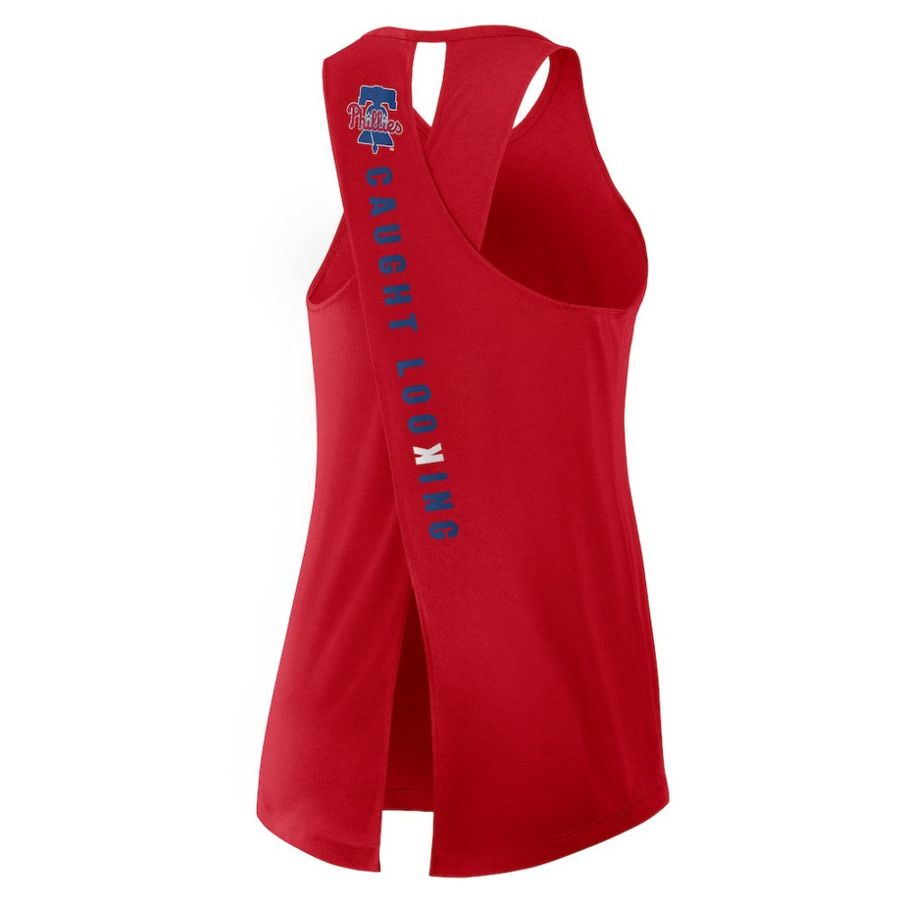 Philadelphia Phillies Nike Open-Back Crisscross Dri-FIT Tank Top - Red Tanks