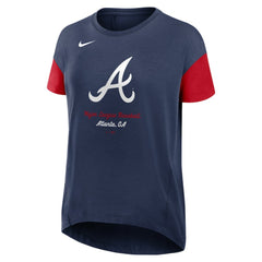 Atlanta Braves Nike Women's Flowy Fashion Tri-Blend Dri-FIT T-Shirt - Navy T-shirts
