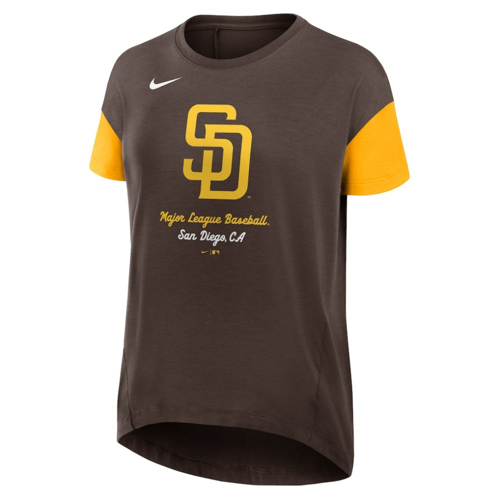 San Diego Padres Nike Women's Flowy Fashion Tri-Blend Dri-FIT T-Shirt - Brown T-shirts
