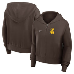 San Diego Padres Nike Women's Cropped Chill Full-Zip Hoodie - Brown Hoodies
