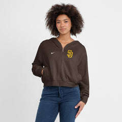 San Diego Padres Nike Women's Cropped Chill Full-Zip Hoodie - Brown Hoodies