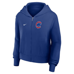 Chicago Cubs Nike Women's Cropped Chill Full-Zip Hoodie - Royal Hoodies