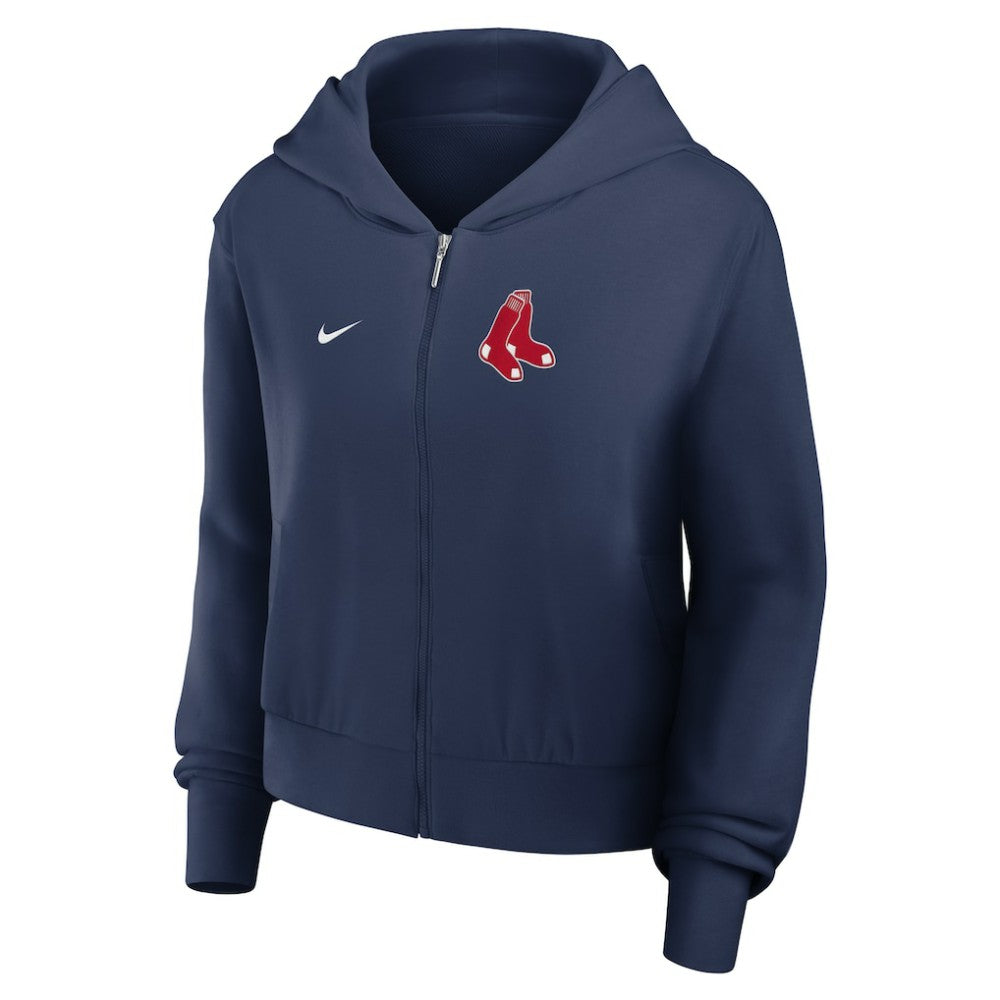 Boston Red Sox Nike Women's Cropped Chill Full-Zip Hoodie - Navy Hoodies