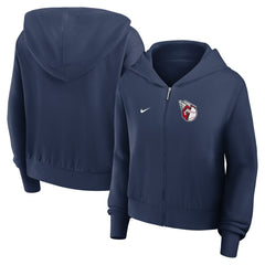Cleveland Guardians Nike Women's Cropped Chill Full-Zip Hoodie - Navy Hoodies