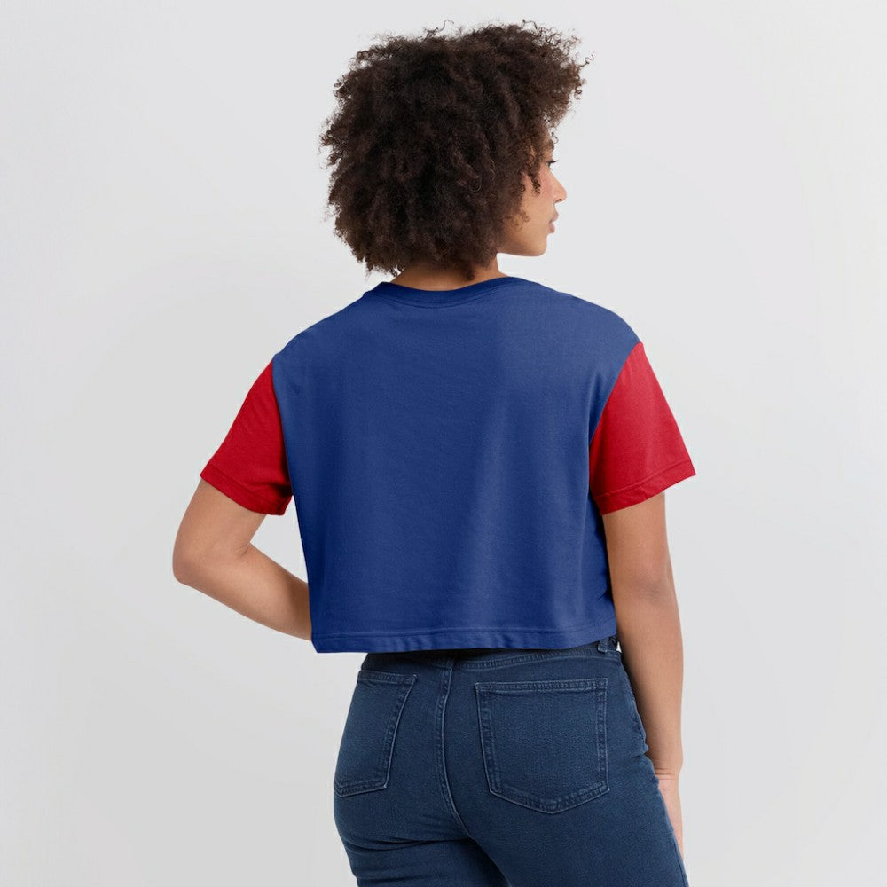 Philadelphia Phillies Nike Women's Script Dri-FIT Cropped T-Shirt - Royal/Red T-shirts
