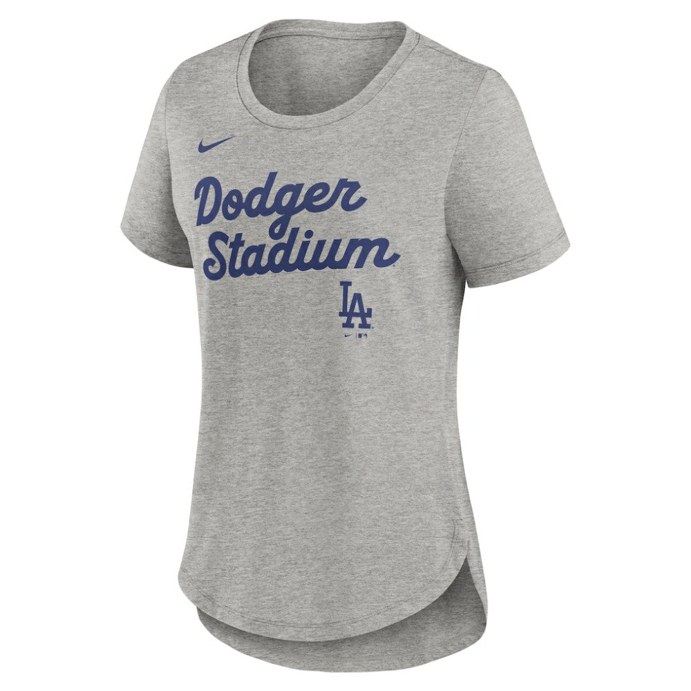 Los Angeles Dodgers Nike Women's Script Tri-Blend T-Shirt - Heather Gray T-shirts