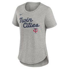 Minnesota Twins Nike Women's Script Tri-Blend T-Shirt - Heather Gray T-shirts