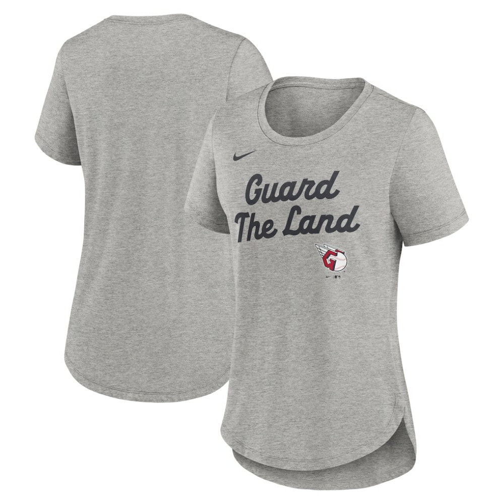 Cleveland Guardians Nike Women's Script Tri-Blend T-Shirt - Heather Gray T-shirts