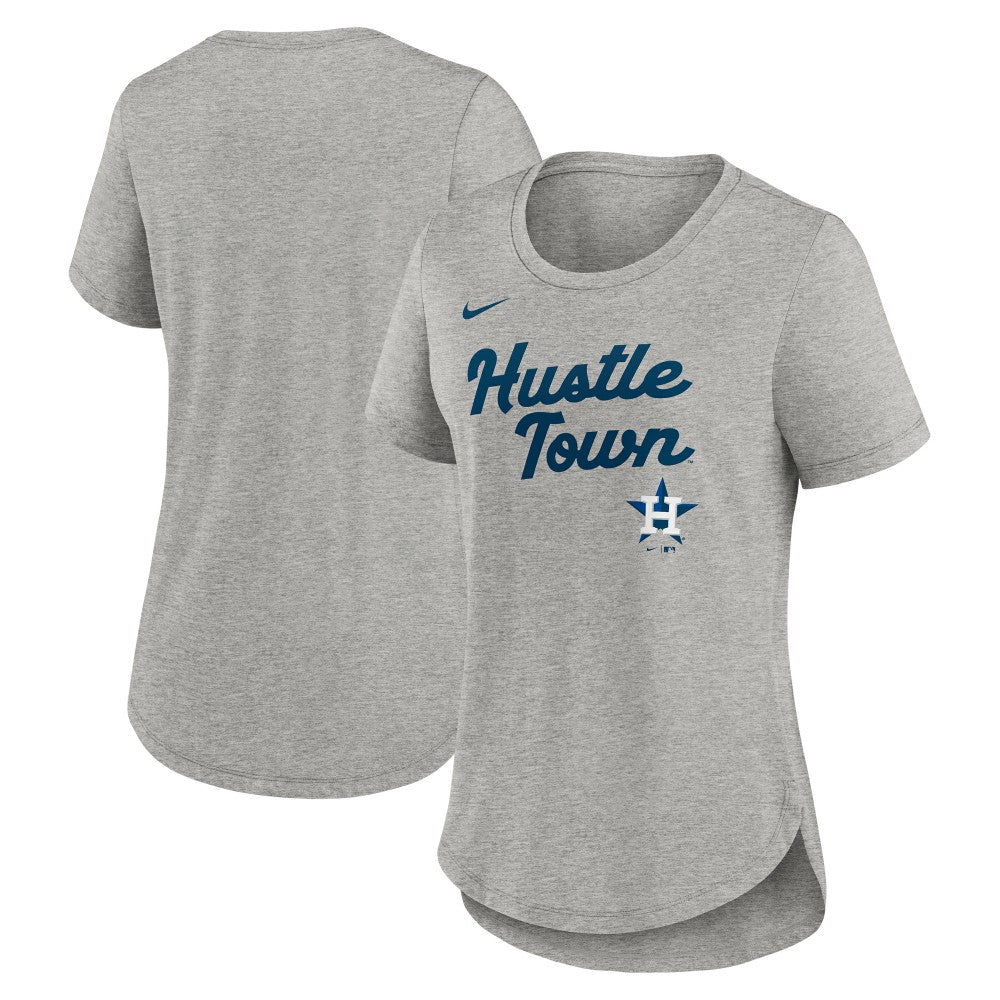 Houston Astros Nike Women's Script Tri-Blend T-Shirt - Heather Gray T-shirts