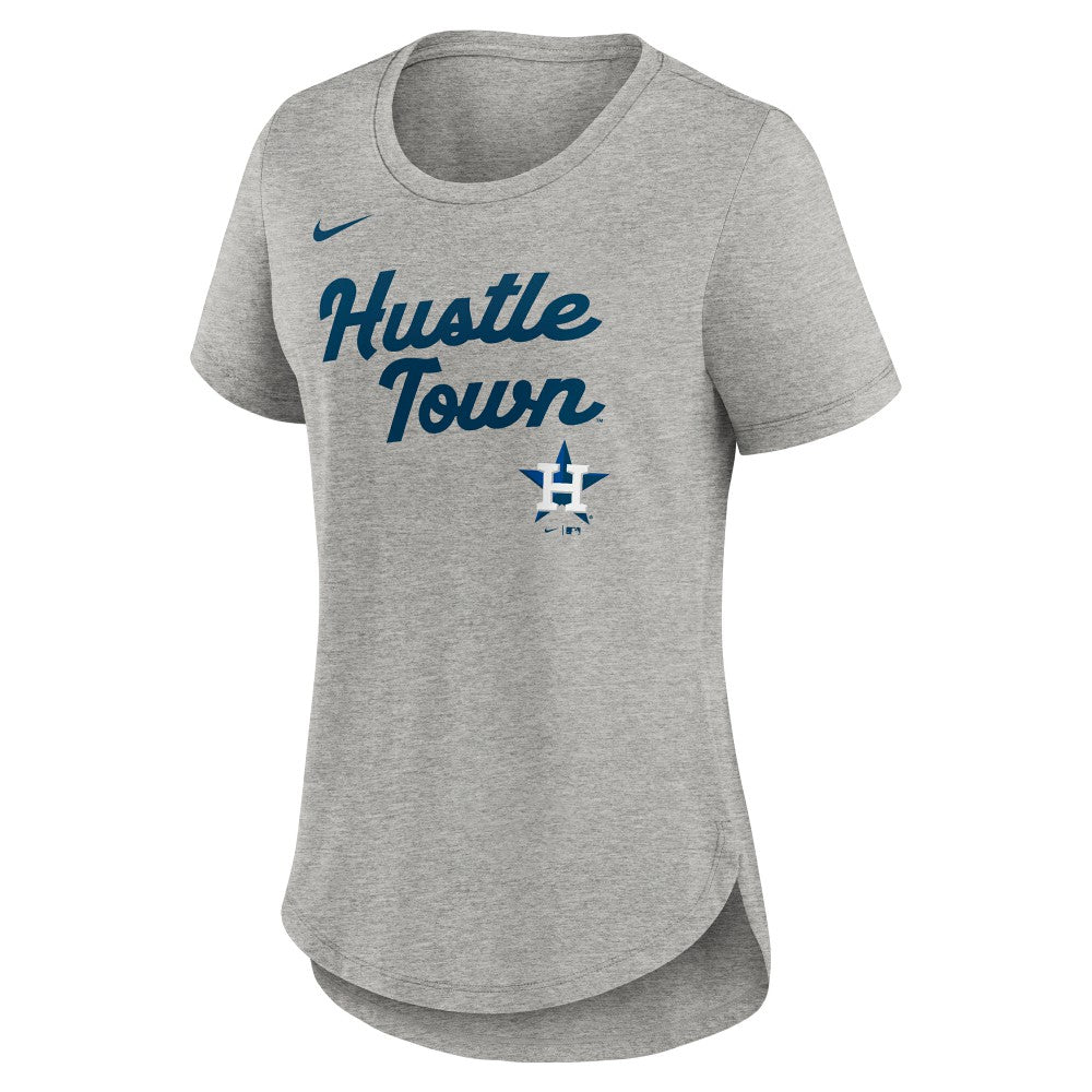 Houston Astros Nike Women's Script Tri-Blend T-Shirt - Heather Gray T-shirts